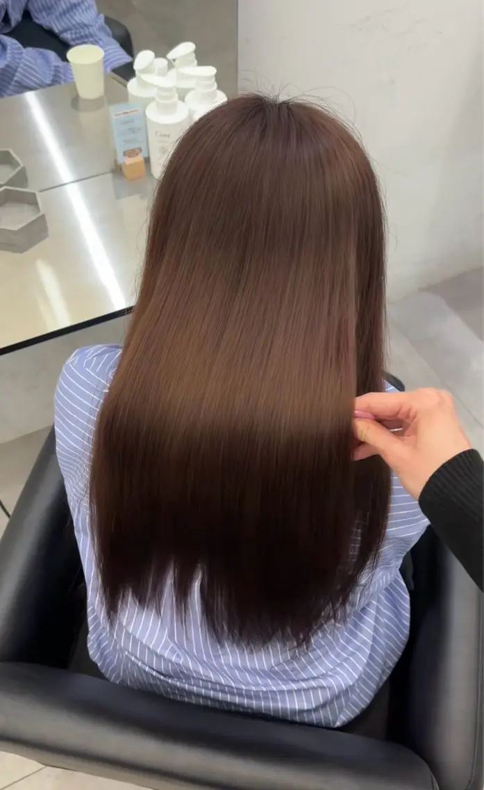 カラー ブリーチ ブラウンカラー ヘアカラー Core かんなのヘアスタイル