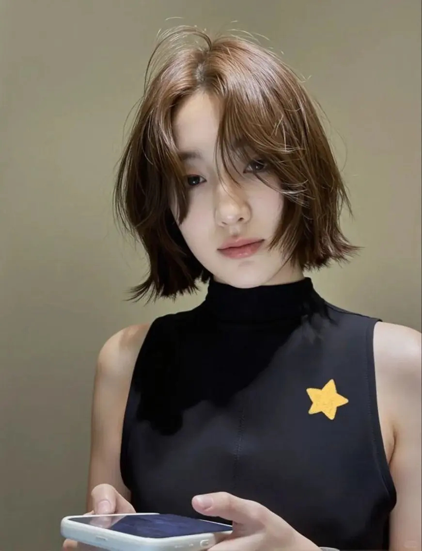 ショート ボブ レイヤーカット カット RIN🎀レイヤー/ ボブ/オリーブカラーのヘアスタイル