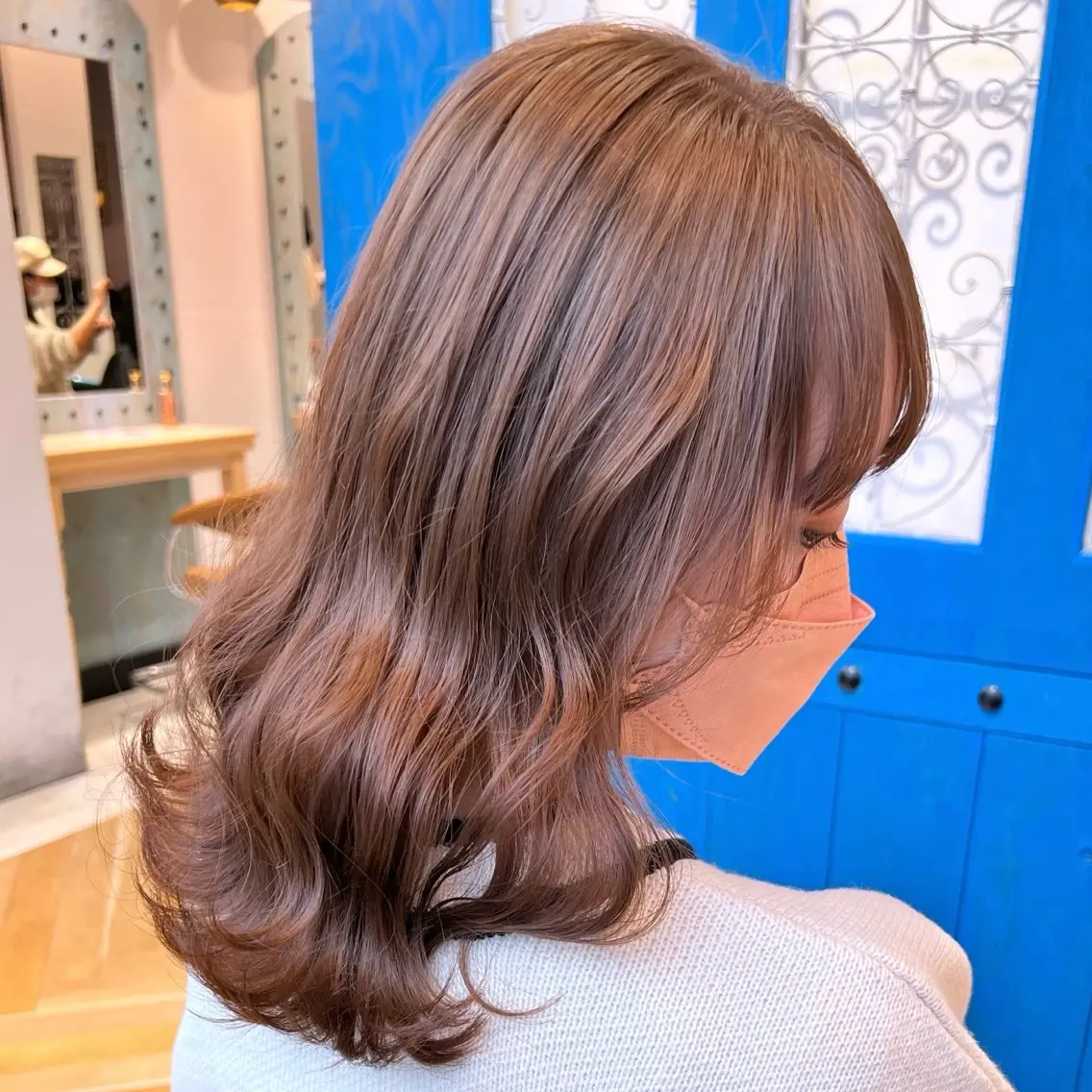 ミディアム カラー ベージュカラー 透明感カラー ピンクカラー ピンクベージュ ヘアカラー トリートメント ブリーチなし/暖色/ 透明感/ririkaのヘアスタイル