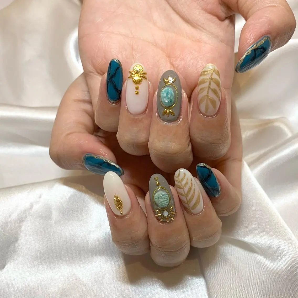 ネイル アートネイル 夏ネイル ハンドネイル ui nailのネイルデザイン