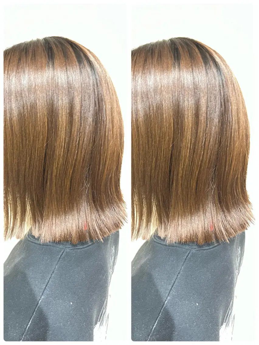 ミディアム 切りっぱなしボブ ボブ 外ハネヘア レイヤー/ボブ 特化✂️福岡のヘアスタイル