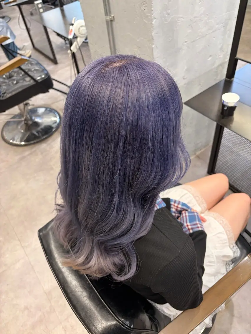 ロング カラー ハイトーンカラー ラベンダーカラー ヘアカラー トリートメント 💜垢抜けメンズパー マ💜Sakuraのヘアスタイル