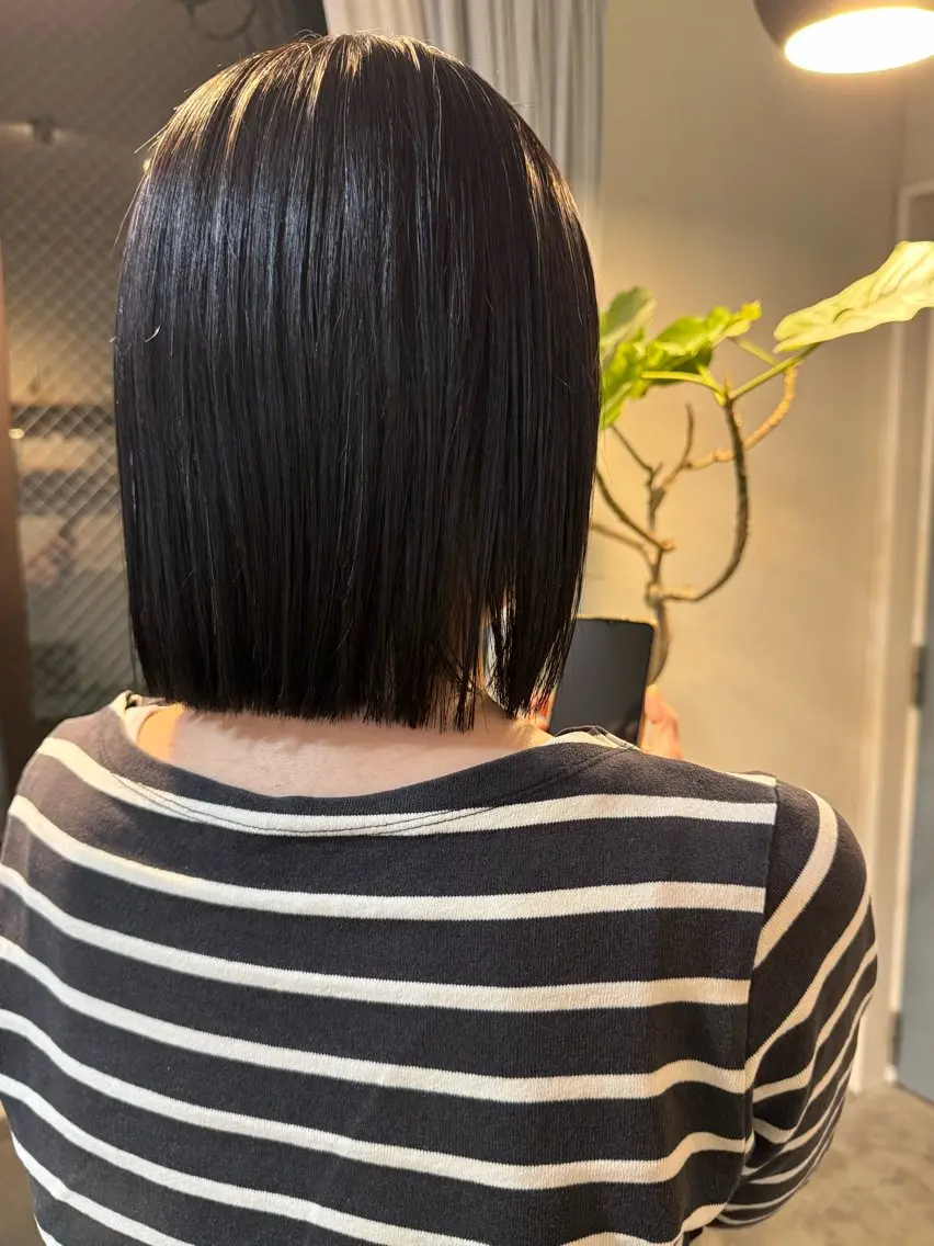ミディアム 切りっぱなしボブ ボブ 檜木 奈央のヘアスタイル