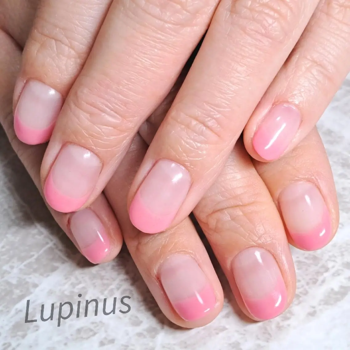 ネイル フレンチネイル ピンク Lupinus ルピナスのネイルデザイン
