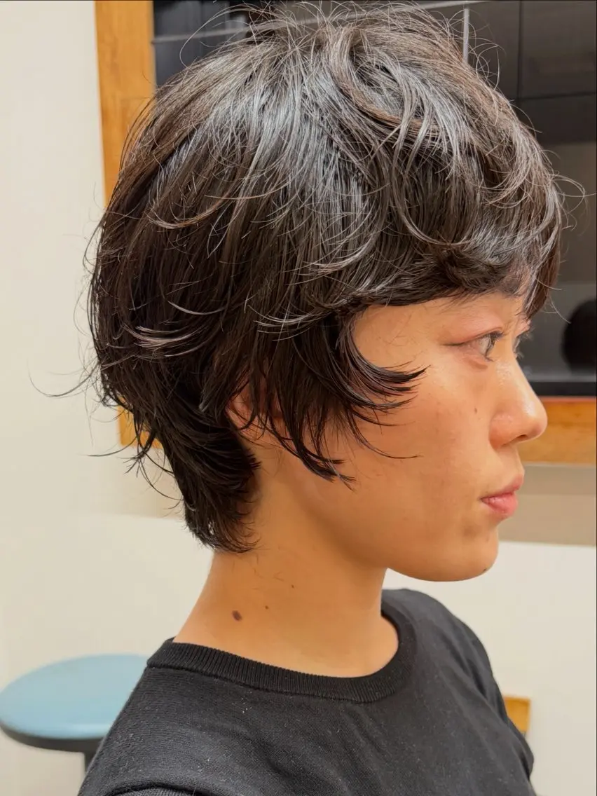 ショート パーマ カット パーマ パーマ/透明感カラー 元町🌱takutoのヘアスタイル