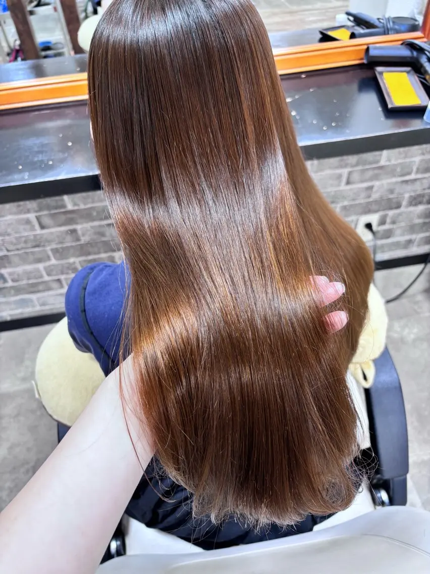 ロング 縮毛矯正 メンズカットモデル 募集🫧Hina🫧のヘアスタイル