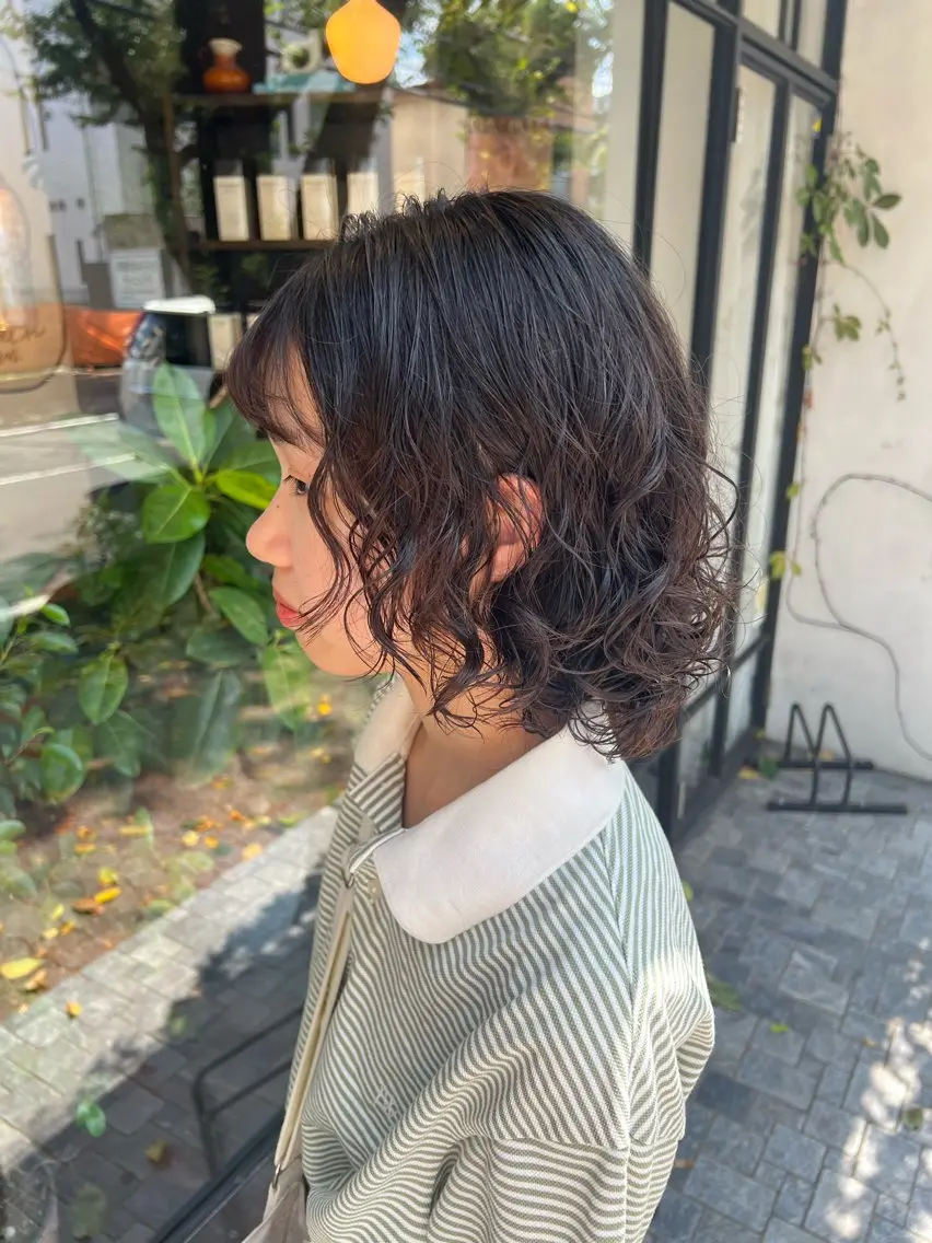 ミディアム デジタルパーマ 加藤園のヘアスタイル
