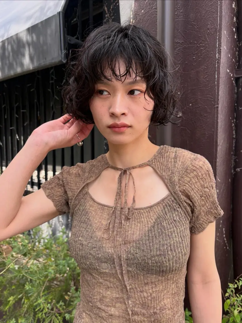 ショート パーマ カット パーマ 大阪|似合わせパーマ ヤマシタミウ🌀のヘアスタイル