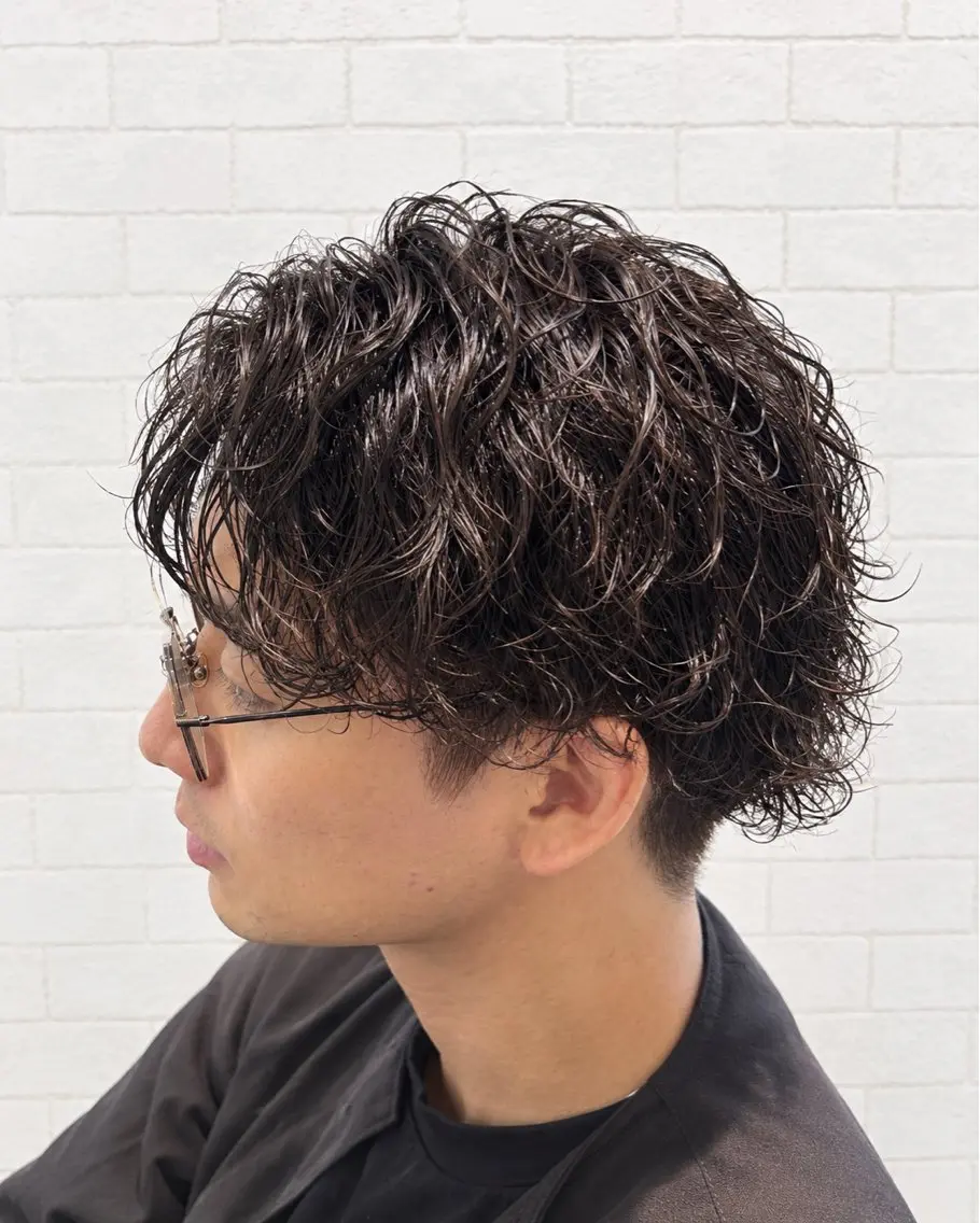 ショート パーマ メンズ カット パーマ トリートメント 小沼 正悟のヘアスタイル