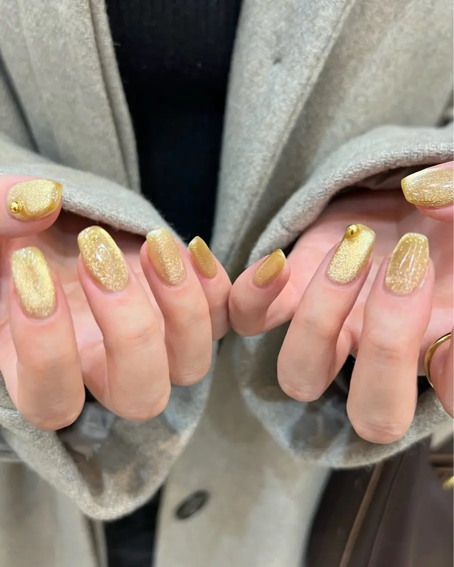 ネイル マグネットネイル ワンカラーネイル ハンドネイル ヘアメイクネイリスト hidemi中目黒のヘアスタイル