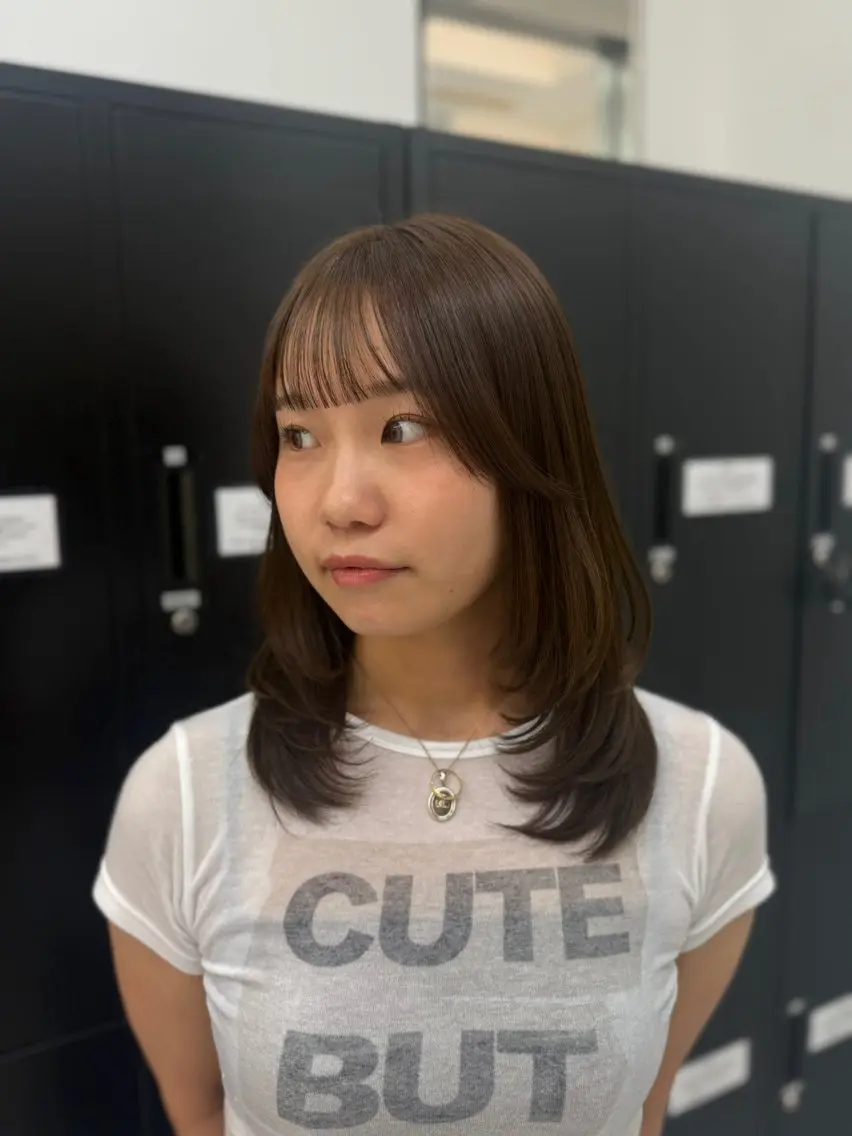 セミロング カラー ブラウンカラー ナチュラルブラウン レイヤーカット カット ヘアカラー トリートメント 渋谷髪質改善/縮毛 矯正/かすが🪽🫧のヘアスタイル