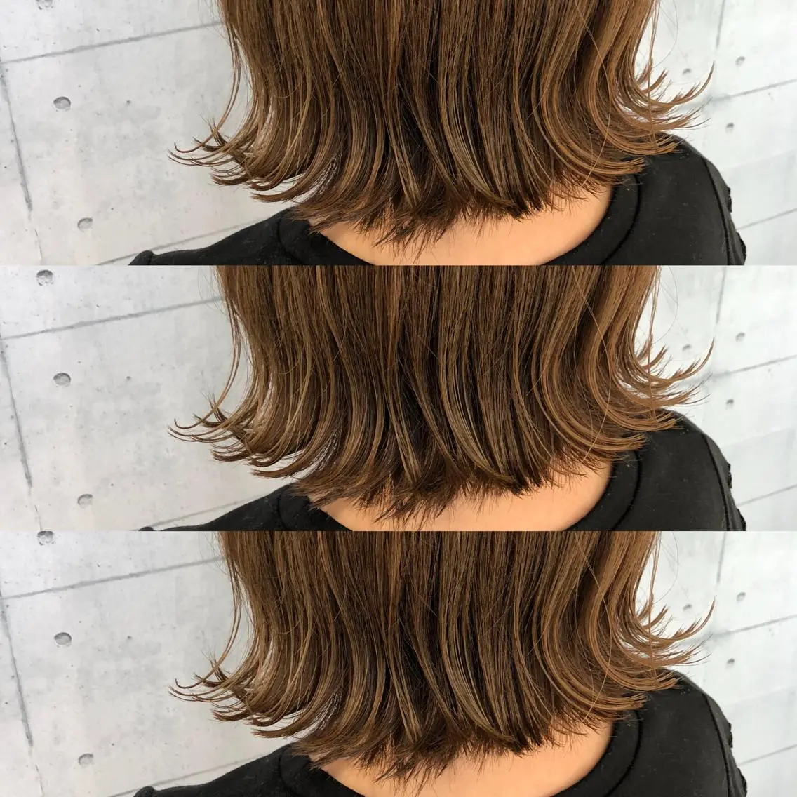 ミディアム カラー カット ヘアカラー トリートメント 金沢 広美のヘアスタイル