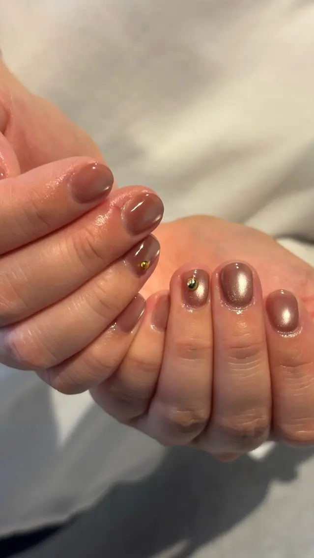 ネイル マグネットネイル マグネットワンカラー ワンカラーネイル シンプルネイル Umi Nail /Akariのネイルデザイン