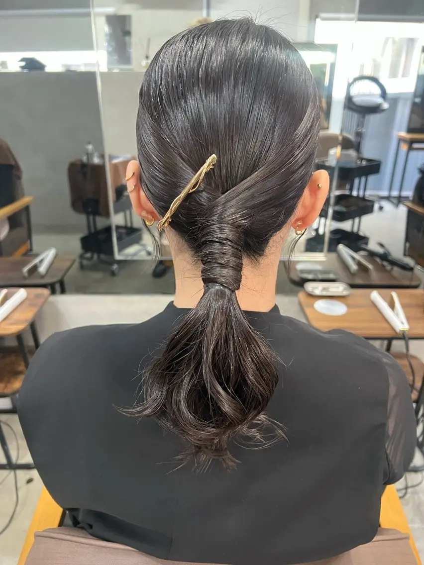 ヘアアレンジ 結婚式・ブライダル ボブ ヘアセット YUI ハイトーンカラーのヘアスタイル