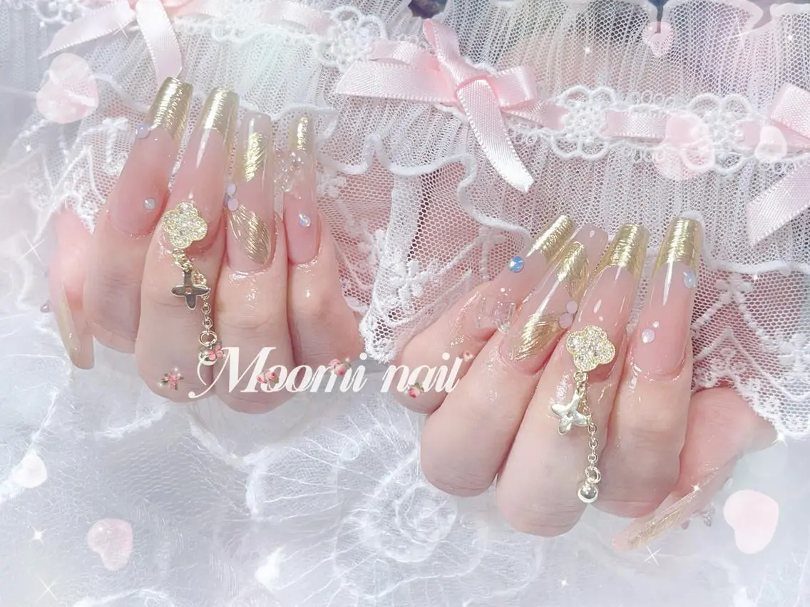ネイル アートネイル 成人式 長さ出し フットネイル フレンチネイル ハンドネイル moomi nail スカルプ専門のネイルデザイン