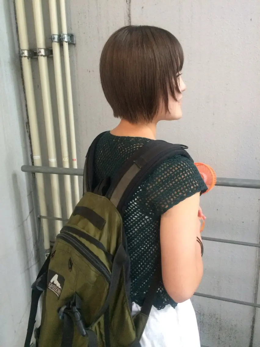 ショート カラー ボブレイヤー ボブ レイヤーカット ヘアカラー 杏華レイヤー/ パーマ/ハイトーンのヘアスタイル