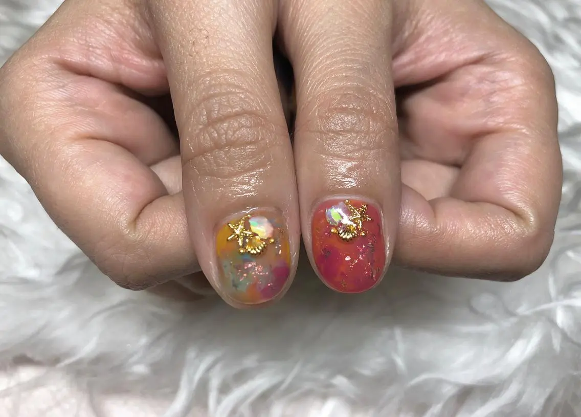 ネイル ハンドネイル パラあり！フィルイン 美フォルムのネイルデザイン