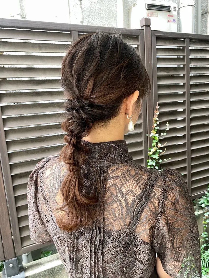 セミロング ヘアアレンジ ヘアセット 小原 慧美のヘアスタイル