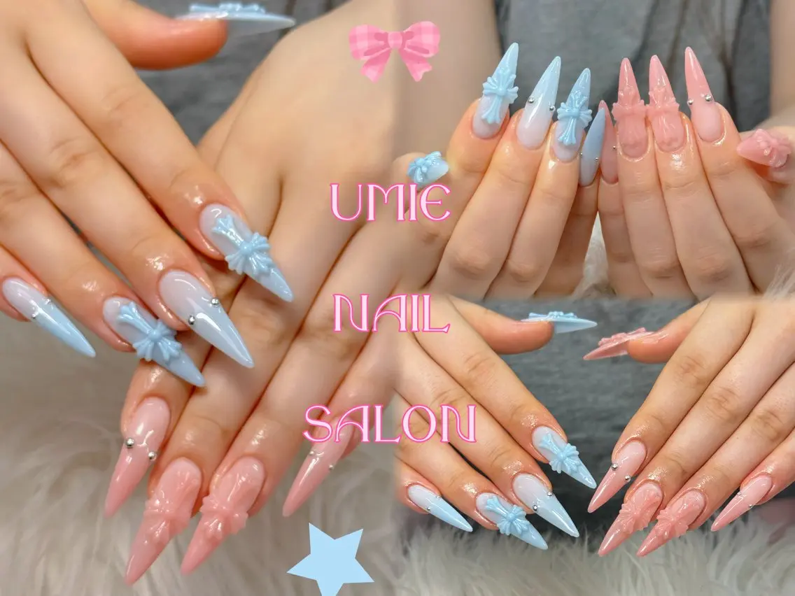 ネイル フットネイル フレンチネイル グラデーション キラキラネイル 韓国ネイル UMIE NAIL SALONのネイルデザイン