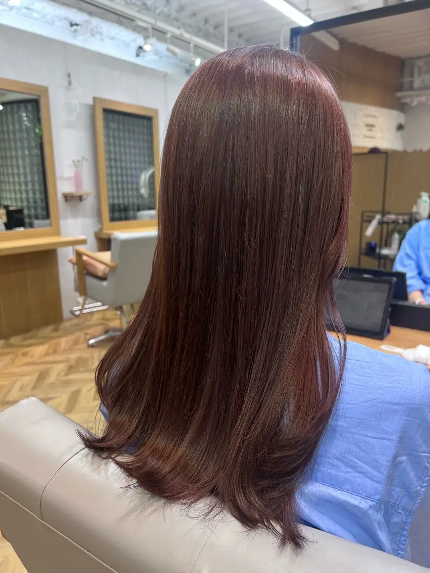 ロング ひなこ♡縮毛矯正/ 艶カラー🤍透明感のヘアスタイル