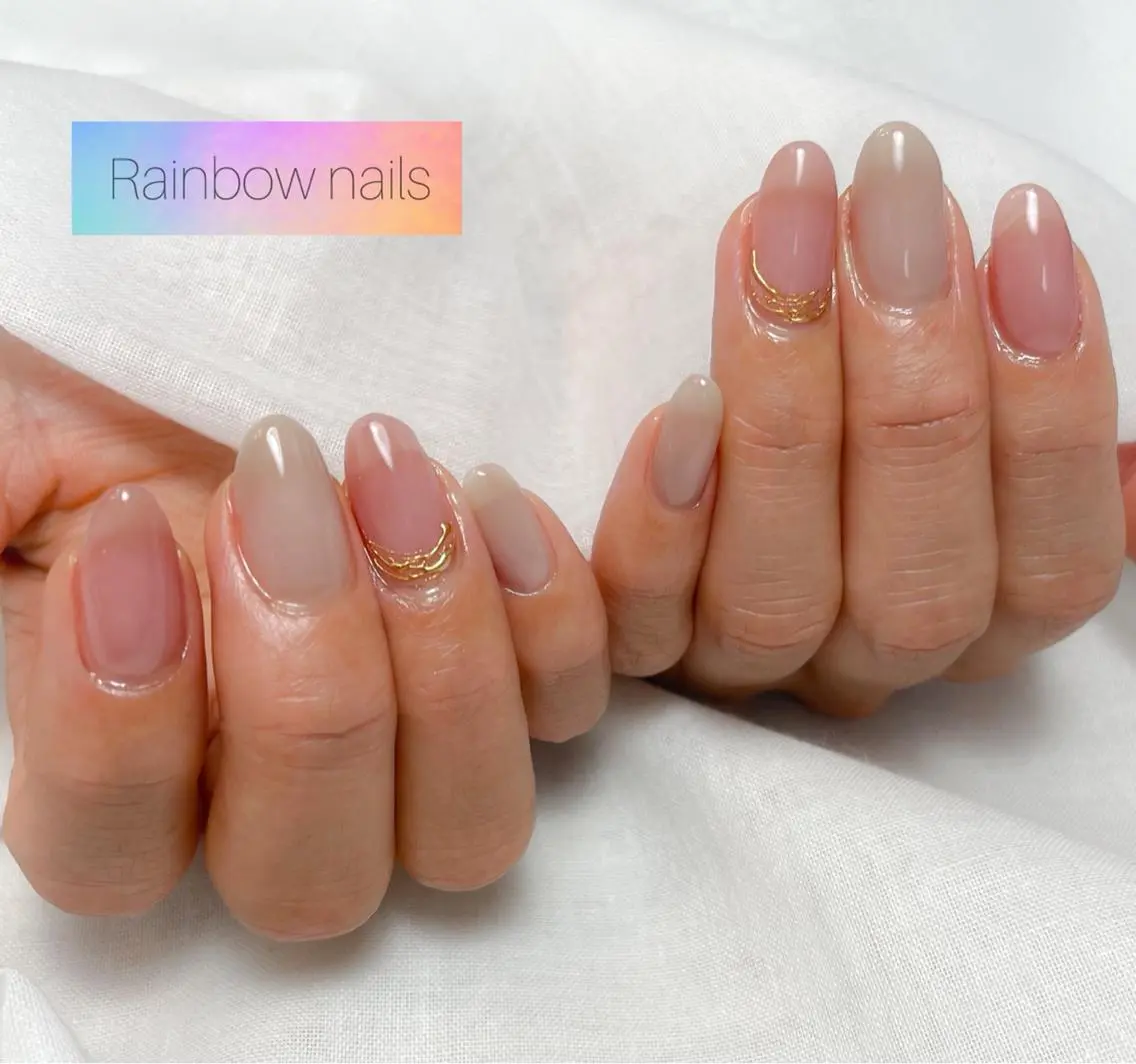 ネイル ハンドネイル Rainbow nailsくろちゃんのネイルデザイン