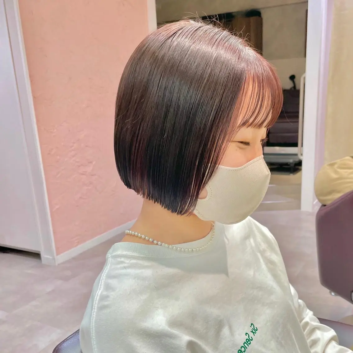 ミディアム カラー カット ヘアカラー トリートメント ショート/ボブ/ 透明感カラー/ほのかのヘアスタイル