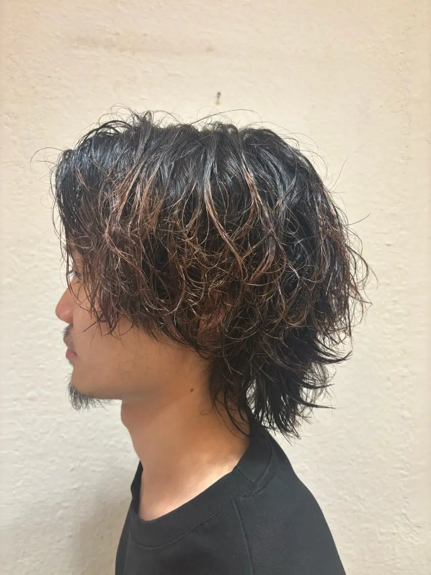 パーマ メンズ センターパート メンズパーマ ツイストスパイラルパーマ スパイラルパーマ COVER HAIR 川口店✨　土屋凜のヘアスタイル