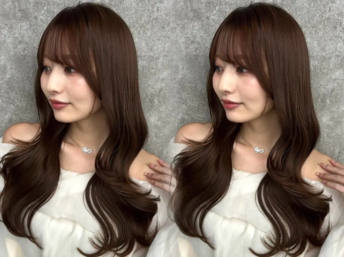 ロング カラー ブラウンカラー チョコレートブラウン ヘアカラー トリートメント 🍒さき🍒大宮/ 透明感カラーのヘアスタイル