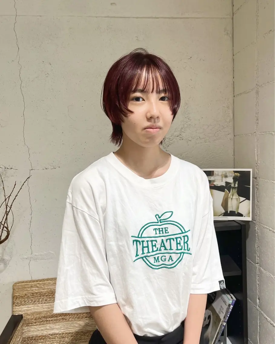 ショート ショートヘア ウルフカット かわい りほのヘアスタイル