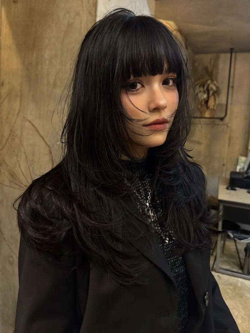 セミロング カラー セミロングパーマ ボブ 顔まわりレイヤー 顔周りカット レイヤーカット YOKO/パーマ レイヤーカットのヘアスタイル