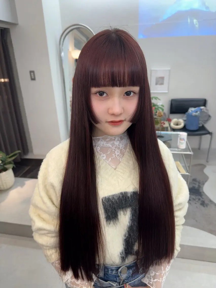 ロング カラー パーマ カット ヘアカラー MIES amane(アマネ)のヘアスタイル