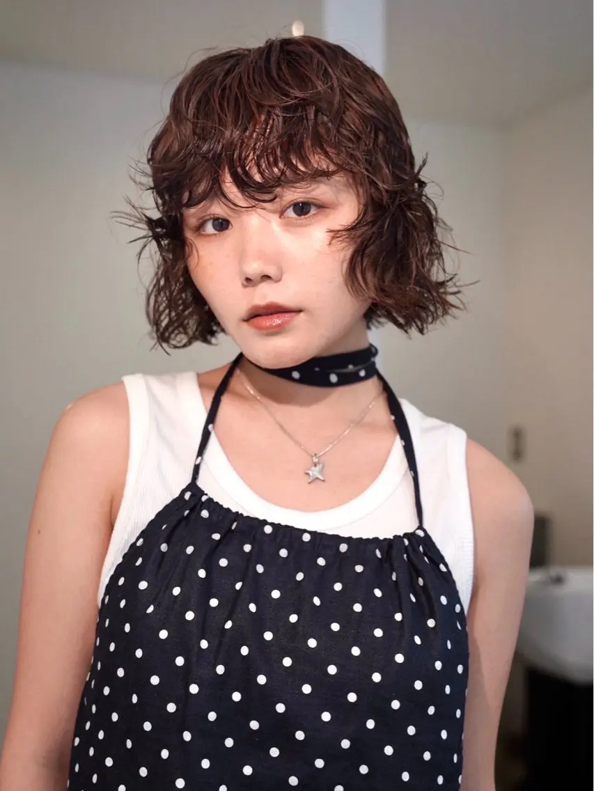 ショート カラー ブラウンカラー ボブ 似合わせカット カット ヘアカラー パーマ Kaito🐶 /デザイン/レイヤーのヘアスタイル