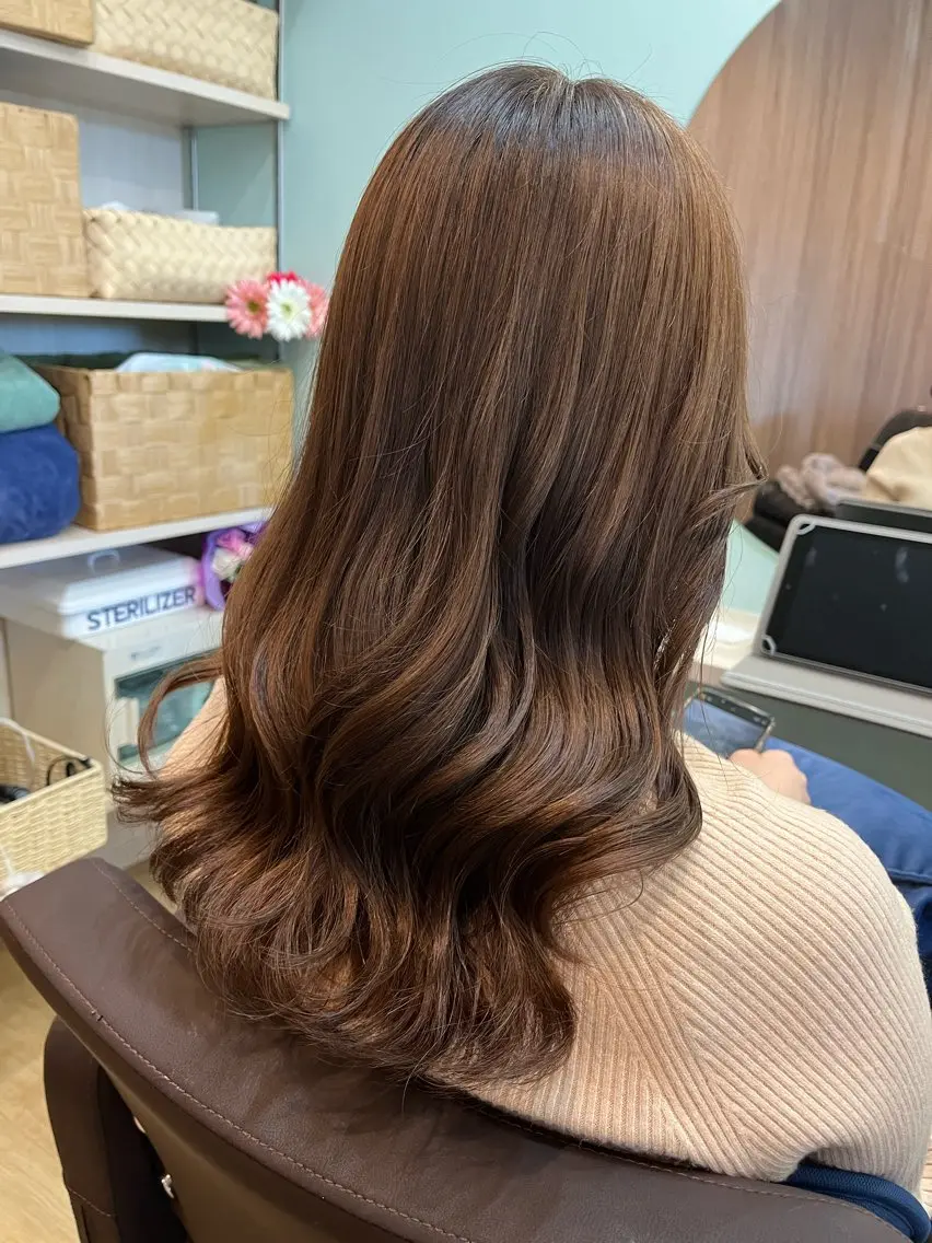 セミロング カラー ヘアアレンジ like みやびのヘアスタイル