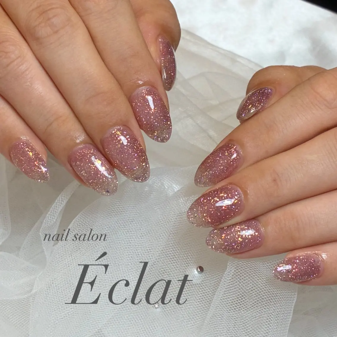 ネイル フラッシュネイル キラキラネイル ハンドネイル nail salon Éclatのネイルデザイン