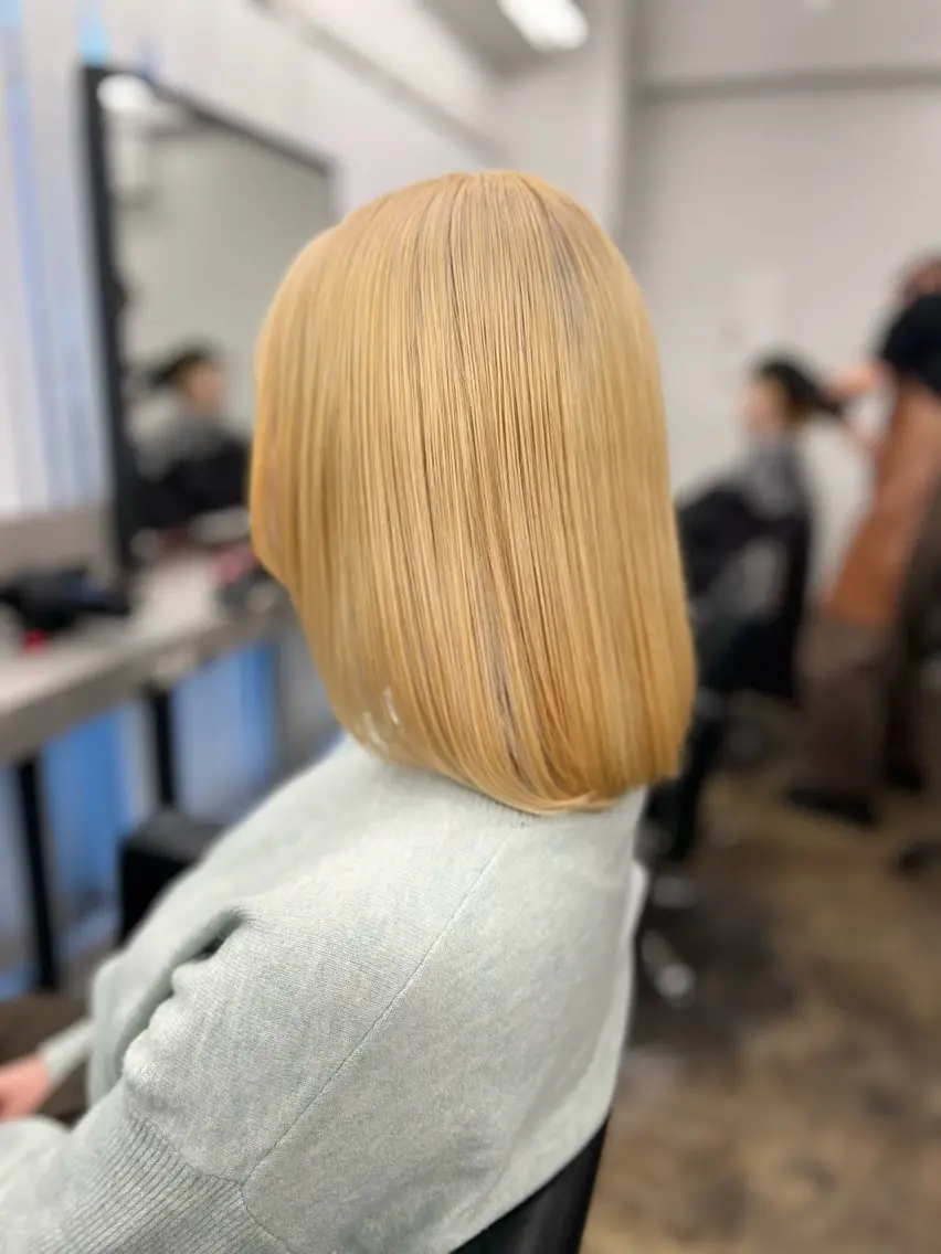 ミディアム カラー パーマ ダブルカラー 酸性ストレート ストレートパーマ カット ヘアカラー 縮毛矯正 透明感カラー特化🫧 🦋栗原🦋のヘアスタイル