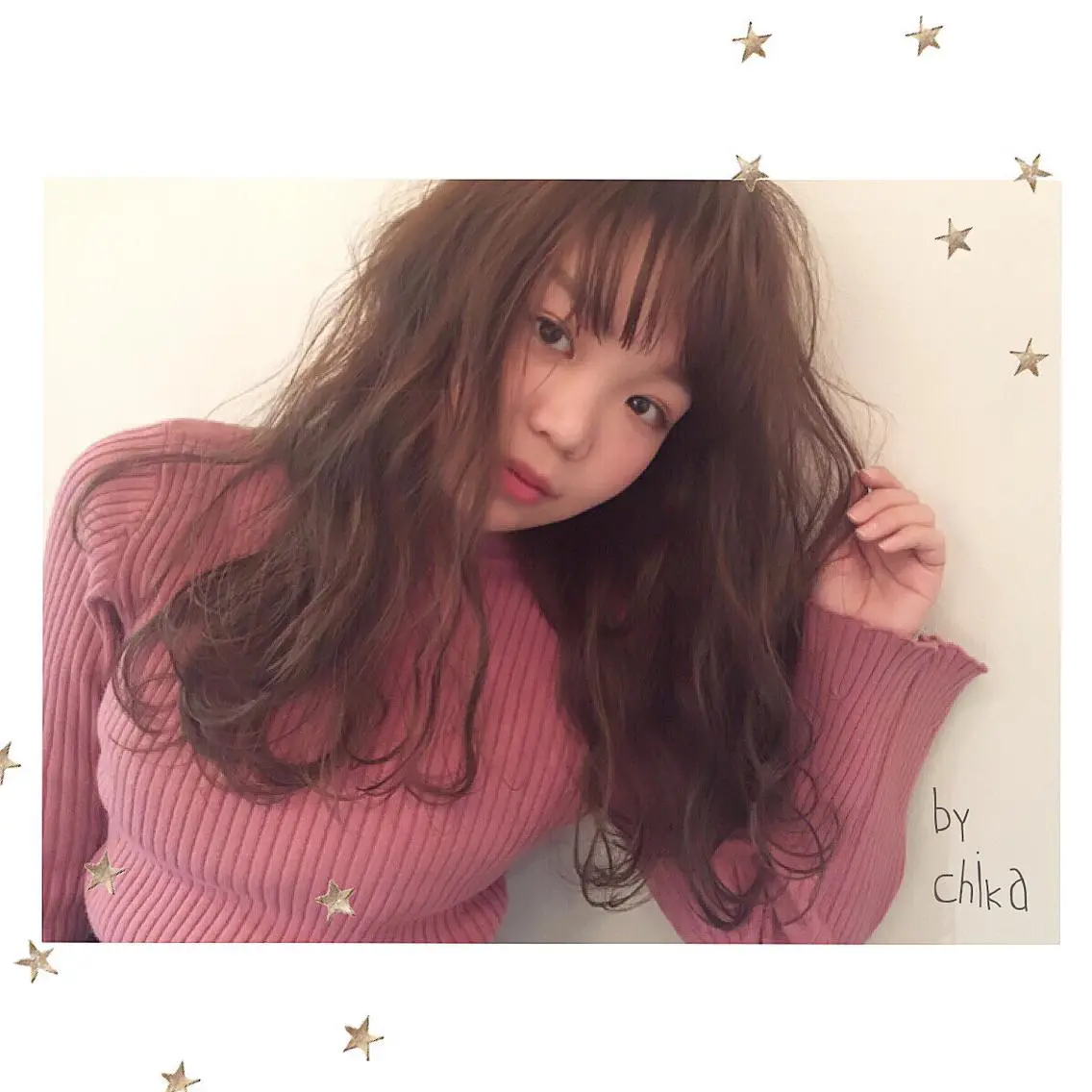 セミロング アッシュ ハイライト 市川 千夏のヘアスタイル