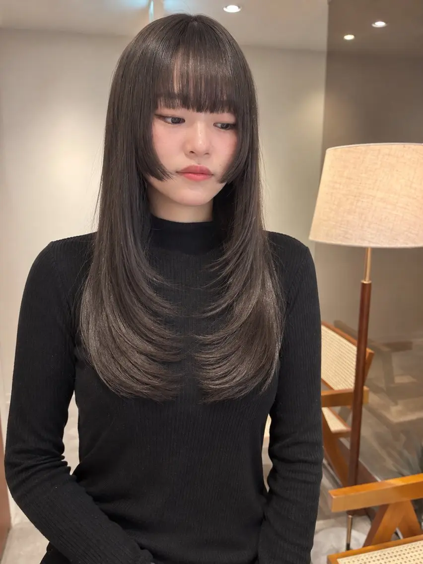 ロング 韓国風ヘア レイヤーカット カット トリートメント Zina吉祥寺／ Yumikaのヘアスタイル
