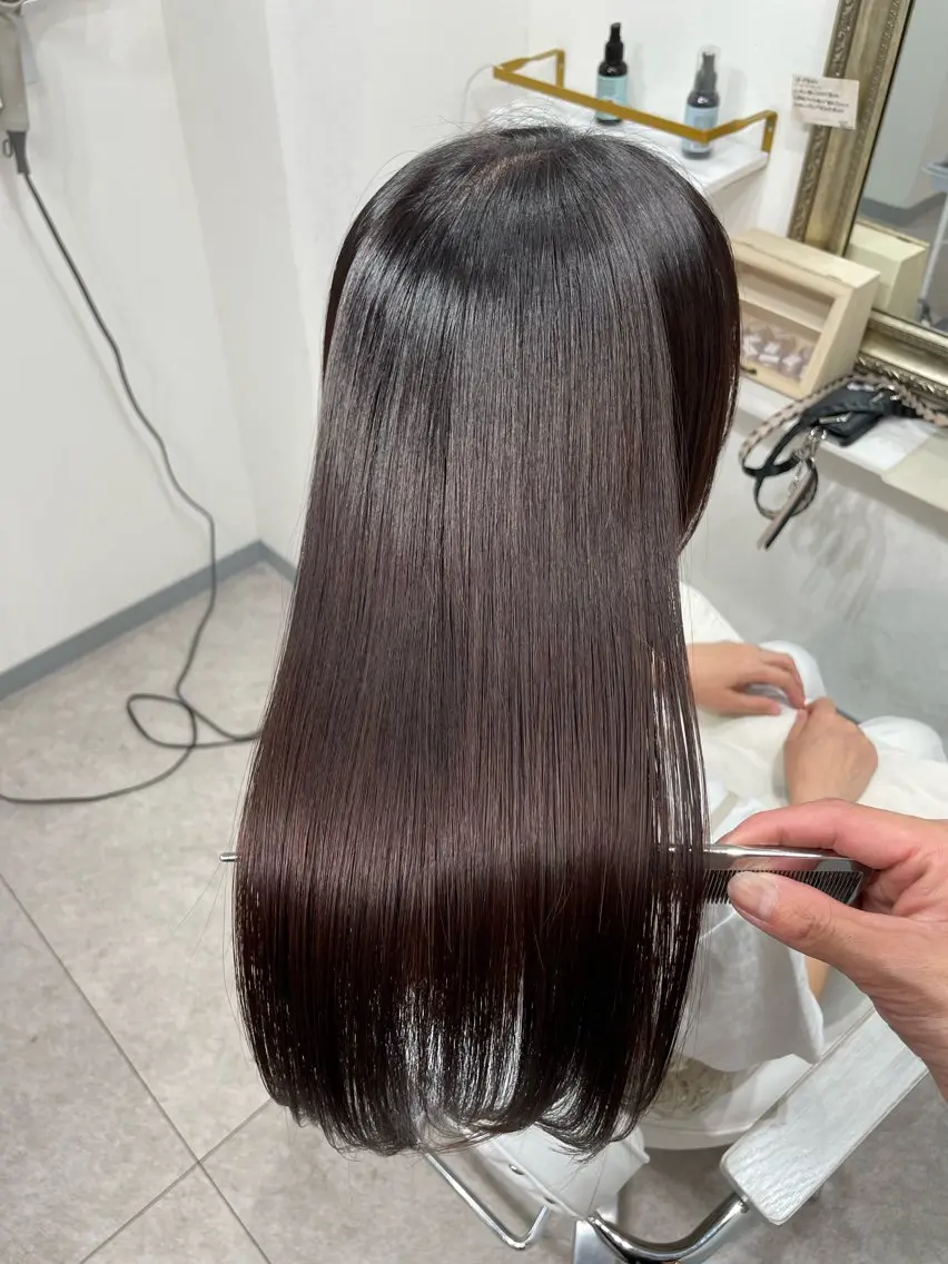 ロング 縮毛矯正 トリートメント 癖解消✨️シルク 矯正💎DAIKIのヘアスタイル