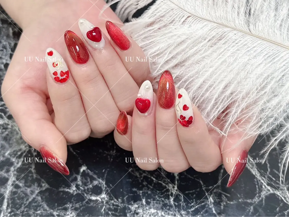 ネイル バレンタイン ハンドネイル UU Nail Salon 西川口のネイルデザイン