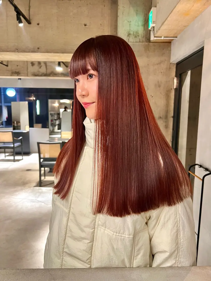 ロング カラー カット ヘアカラー トリートメント 宮川 日菜子のヘアスタイル