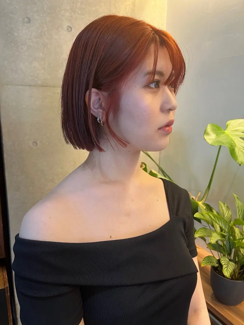 ショート ボブレイヤー ボブ 顔まわりレイヤー ハイレイヤー 韓国風ヘア カット ヘアカラー レイヤーカット\ウル フ　chinatsuのヘアスタイル