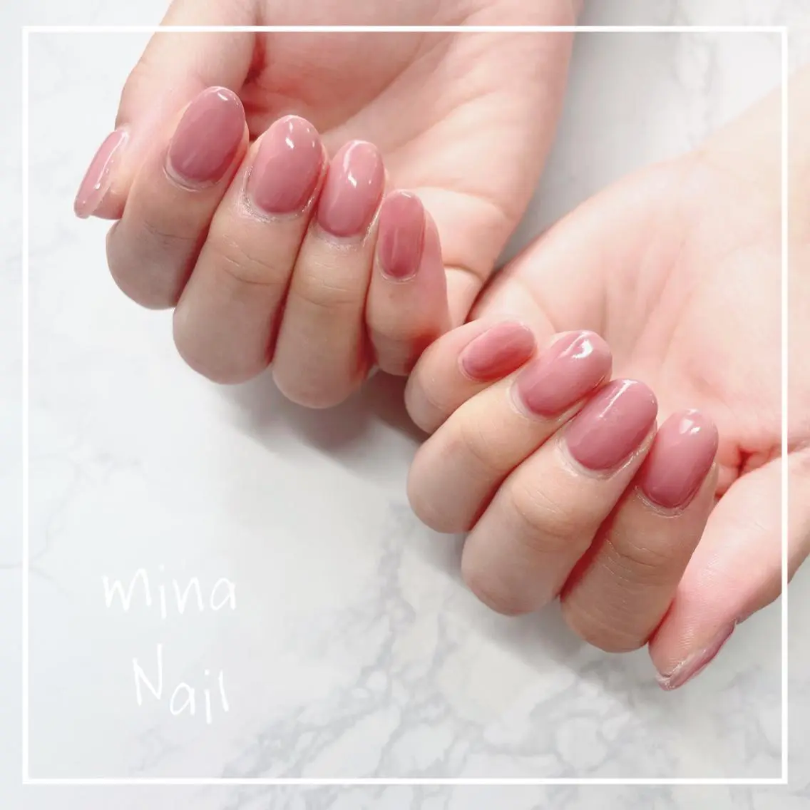 ネイル 氷ネイル・うるうるネイル ワンカラーネイル mina Nailのネイルデザイン
