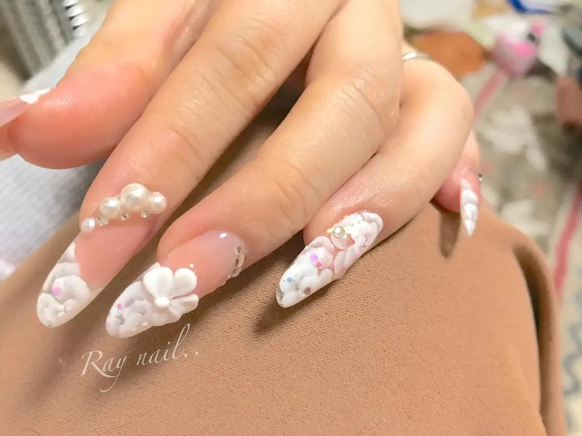 ネイル クリアネイル スカルプネイル nailsalon ∞ ﾐｶﾅﾙ ∞のネイルデザイン