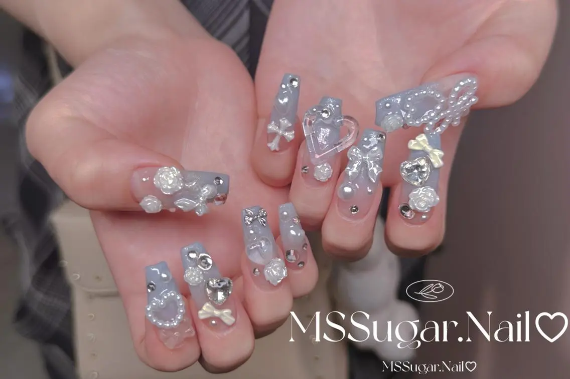 ネイル ハロウィン ロングネイル マグネットネイル スカルプネイル ネイルチップ MSSugar Nailのネイルデザイン