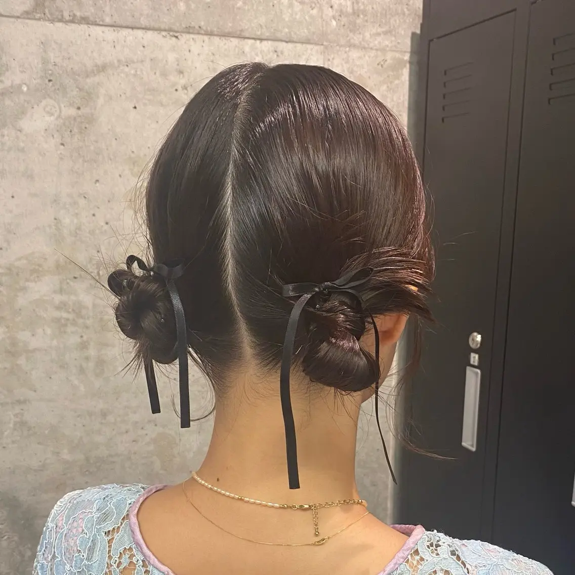 ヘアアレンジ ボブ ヘアセット 艶暖色カラー🍒 縮毛矯正ほののヘアスタイル