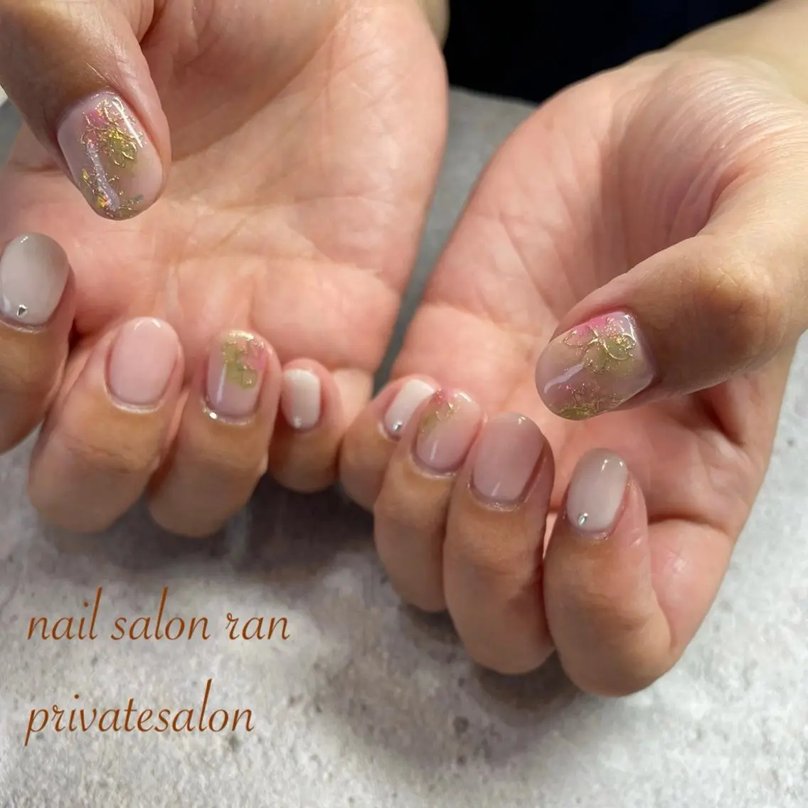 ネイル 桜ネイル ピンク 春ネイル ハンドネイル ハンドケア nailsalon ranのネイルデザイン