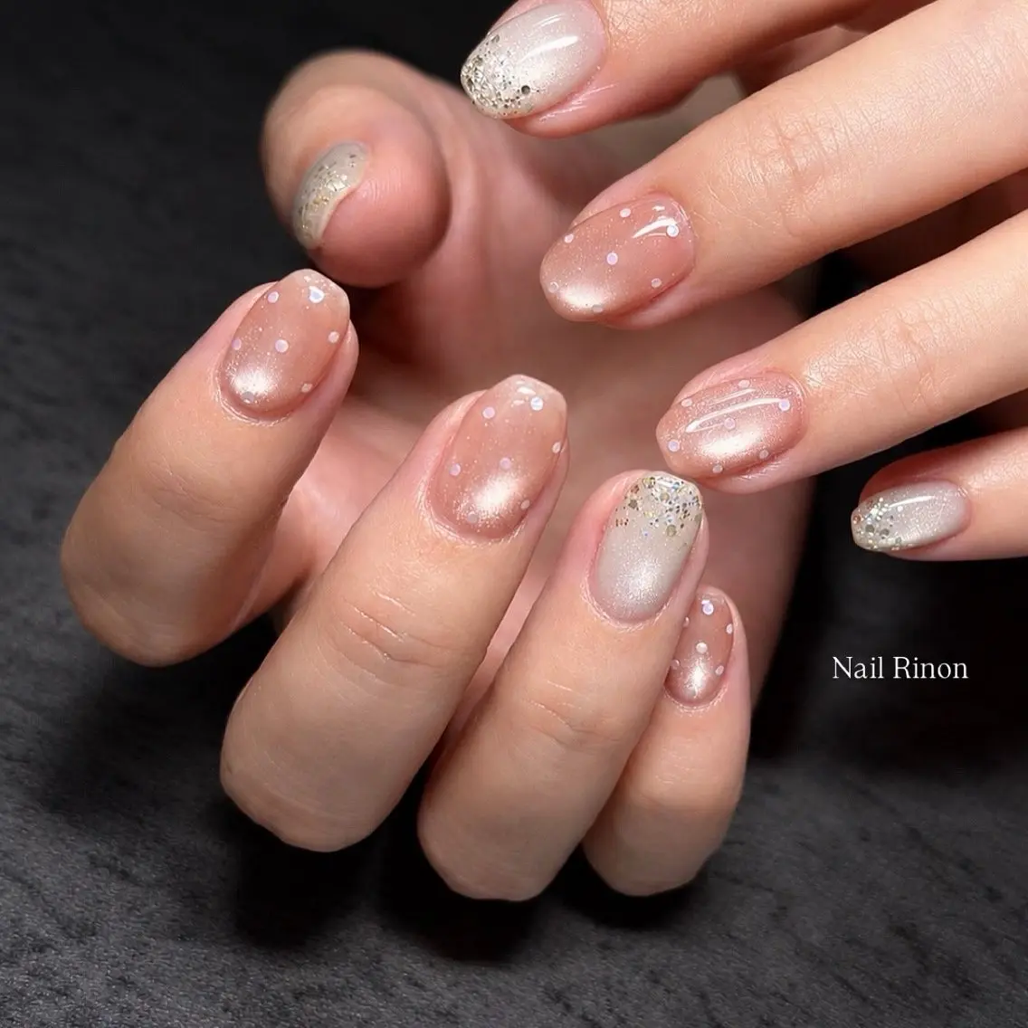 ネイル ドット マグネットネイル ハンドネイル Nail Rinonのネイルデザイン
