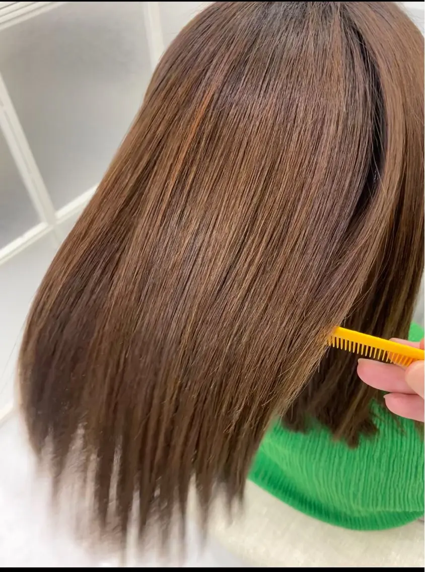 セミロング 髪質改善 縮毛矯正 カット ヘアカラー 縮毛矯正 【乾かすだけで革命】 早矢仕正志のヘアスタイル