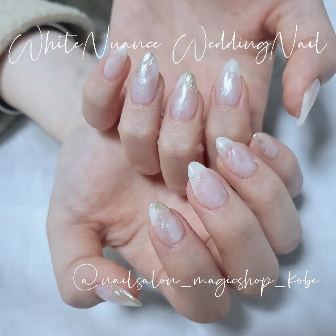 ネイル ジェルネイル ゴールド ミラーネイル ニュアンスネイル ソフトジェル ハンドネイル Nailsalon MagicShopのネイルデザイン