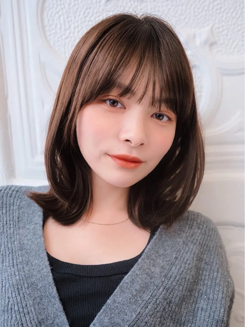 ミディアム カラー ヘアアレンジ ボブレイヤー ベージュカラー 透明感カラー ボブ レイヤーカット 🌱ボブ/レイヤー/ ベージュ/あやみ✨のヘアスタイル